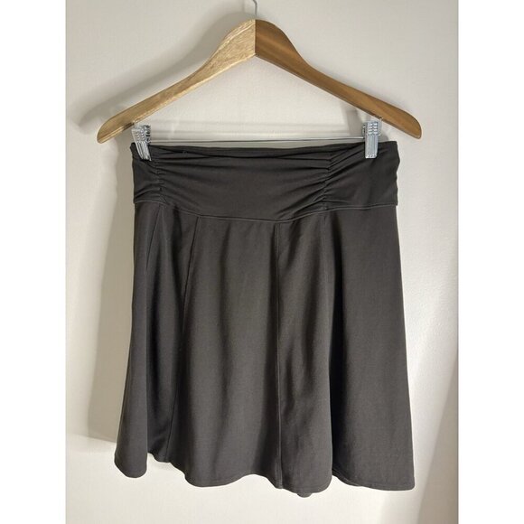 Athleta Skirt Womens Sz Small Chocolate Brown Tattle Nylon Spandex Pull On Soft - Picture 1 of 8